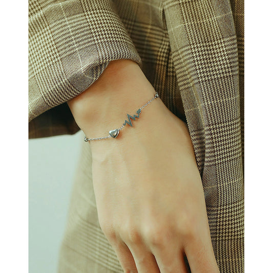 Heartbeat Charm Dainty Bracelet