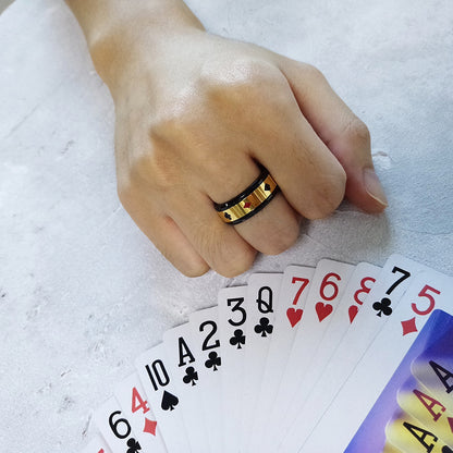 Custom Engraved Poker Spinner Ring for Men