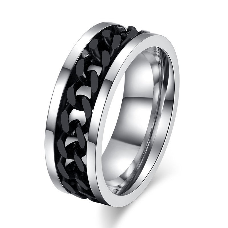 Custom Engraved Mens Fidget Spinner Wedding Ring
