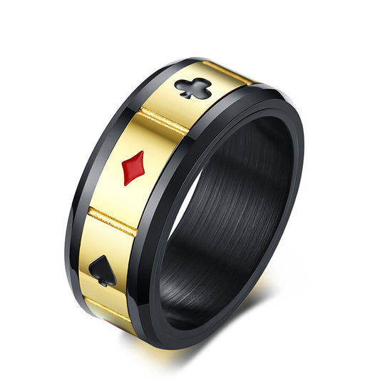 Custom Engraved Poker Ring for Men