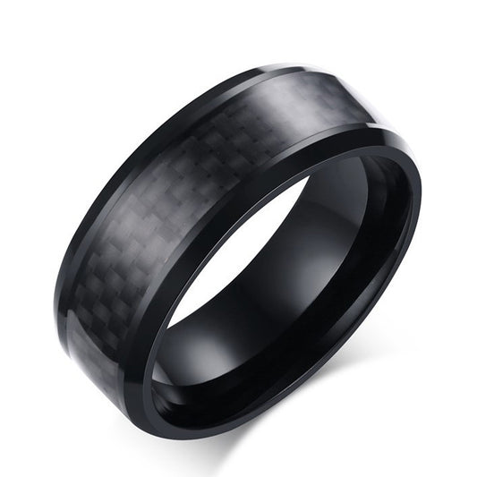 Custom Engraved Carbon Fiber Wedding Ring