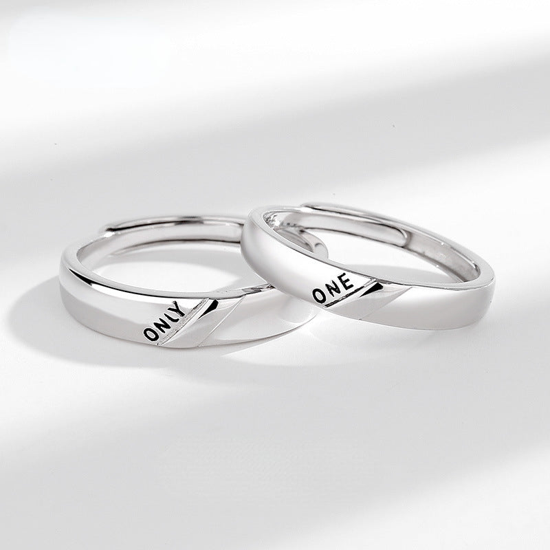 Personalized Gf Bf Promise Rings Set for Two