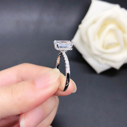 3 Carats Emerald Cut Diamond Ring for Her