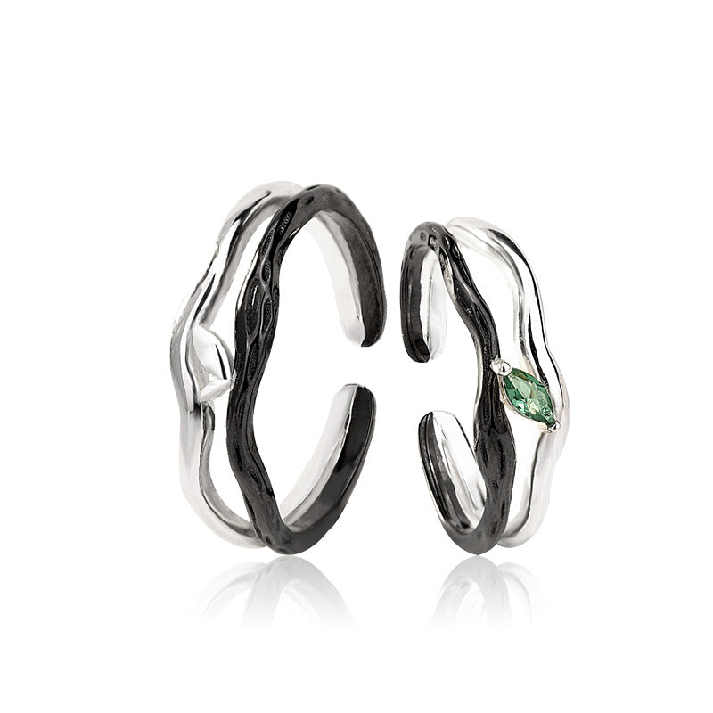 Two Tone Unique Matching Rings Gift for Couples โ Loforay