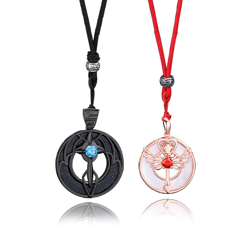 Angel and Demon Matching Necklaces Set