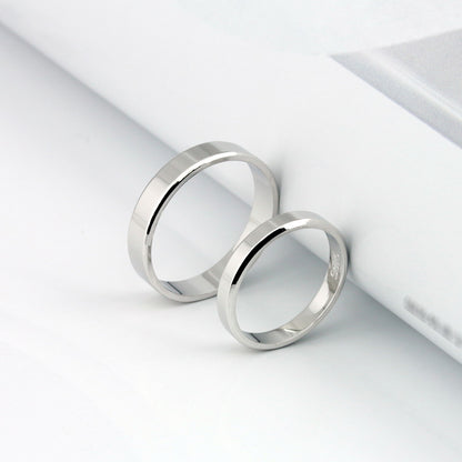 Engravable Simple Matching Wedding Bands for Couples