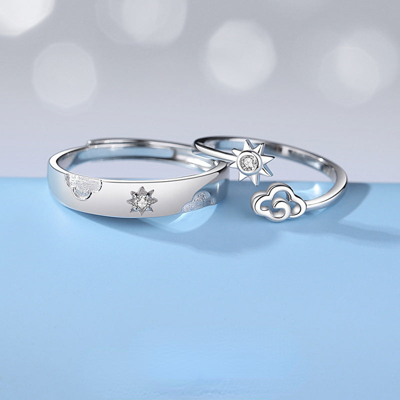 Engraved Matching Stars Couple Rings Set – Loforay