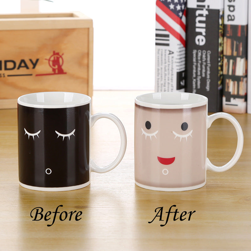 Cute Smiling Color Changing Ceramic Cup