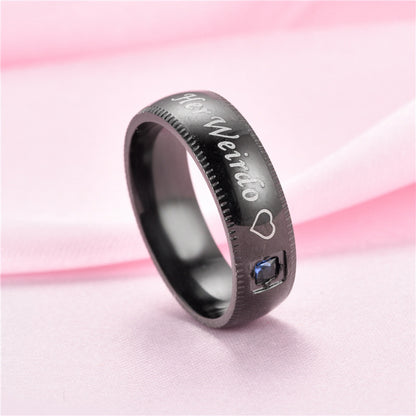 Engravable Her Weirdo His Crazy Matching Rings Set
