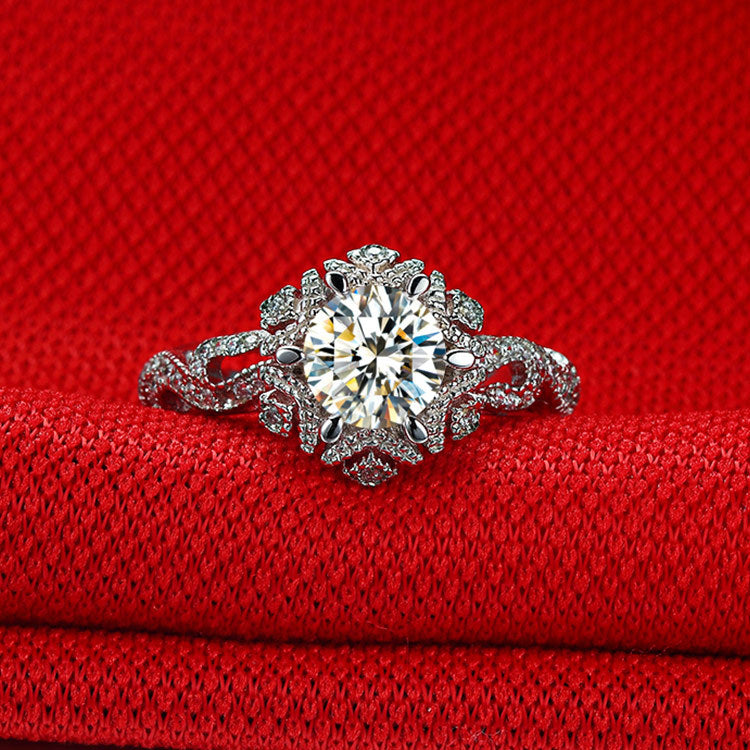 Custom 1 Carat Moissanite Diamond Vintage Ring