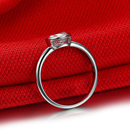 1 Carat Moissanite Diamond Bezel Setting Ring