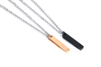 Engravable Half Hearts Bar Necklaces for Couples