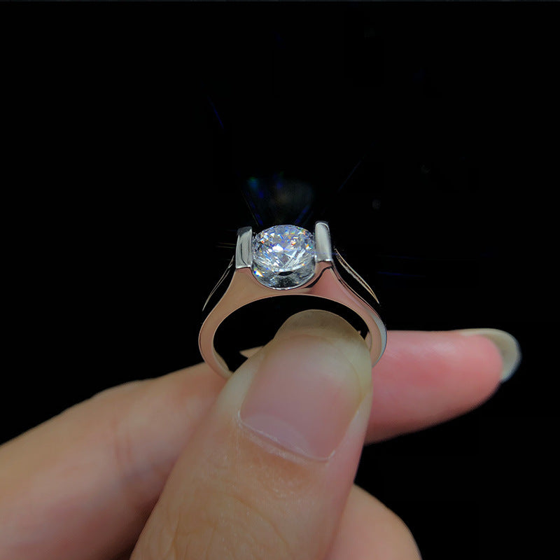 1 Carat Moissanite Diamond Solitaire Ring