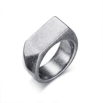 Custom Engraved Stainless Steel Signet Ring for Men