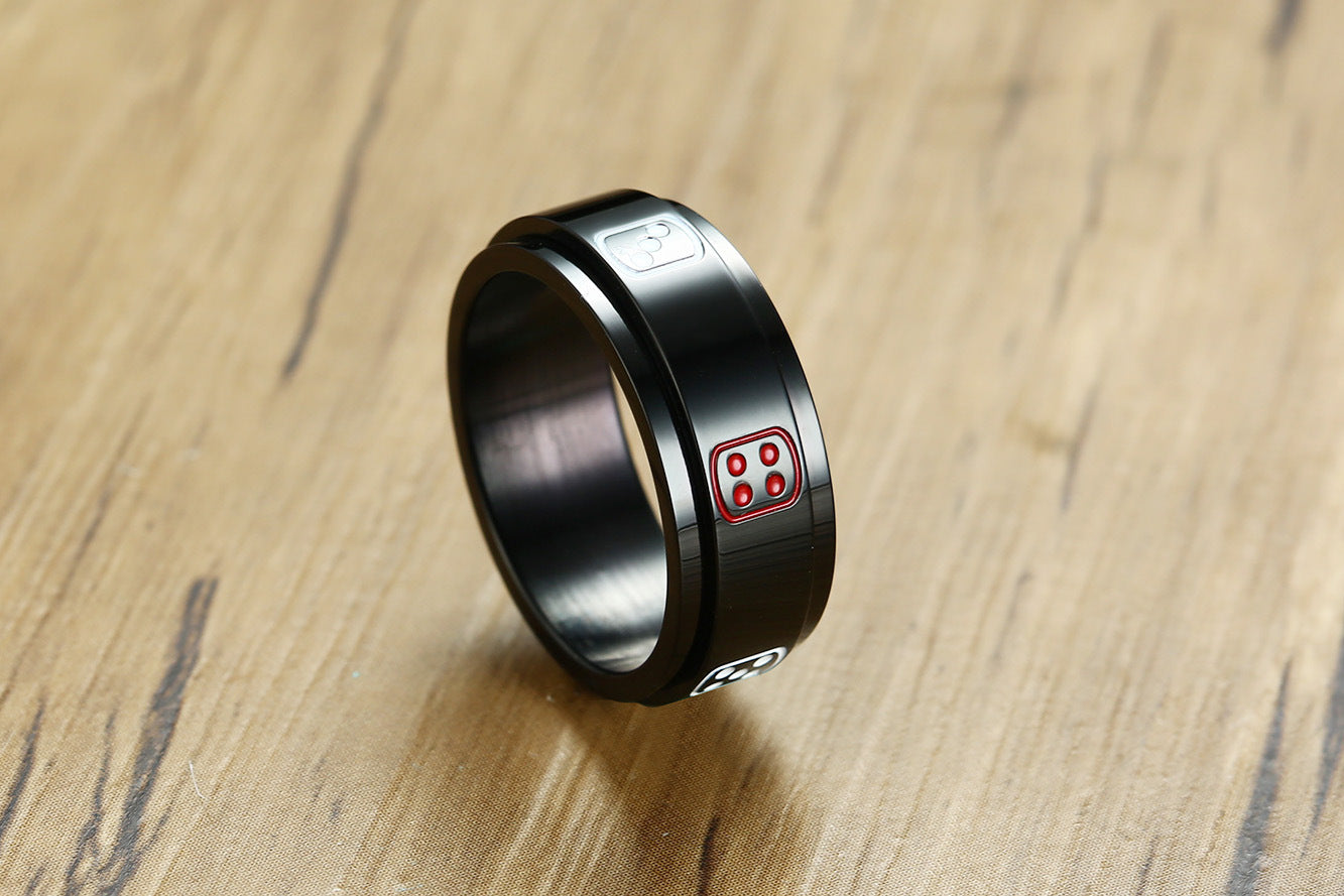 Custom Dice Fidget Spinner Ring for Men