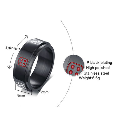 Custom Dice Fidget Spinner Ring for Men