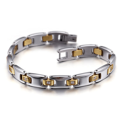 Engravable Matching Links Couple Bracelets Set