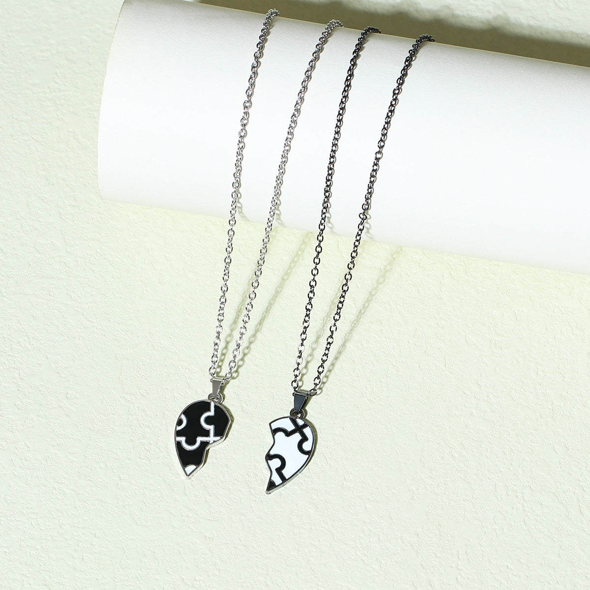 Half Hearts Necklaces Set for Couples
