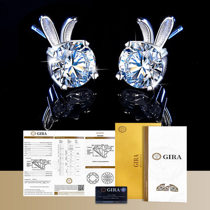 0.5 Carat Moissanite Diamond Rabbit Ear Earstuds