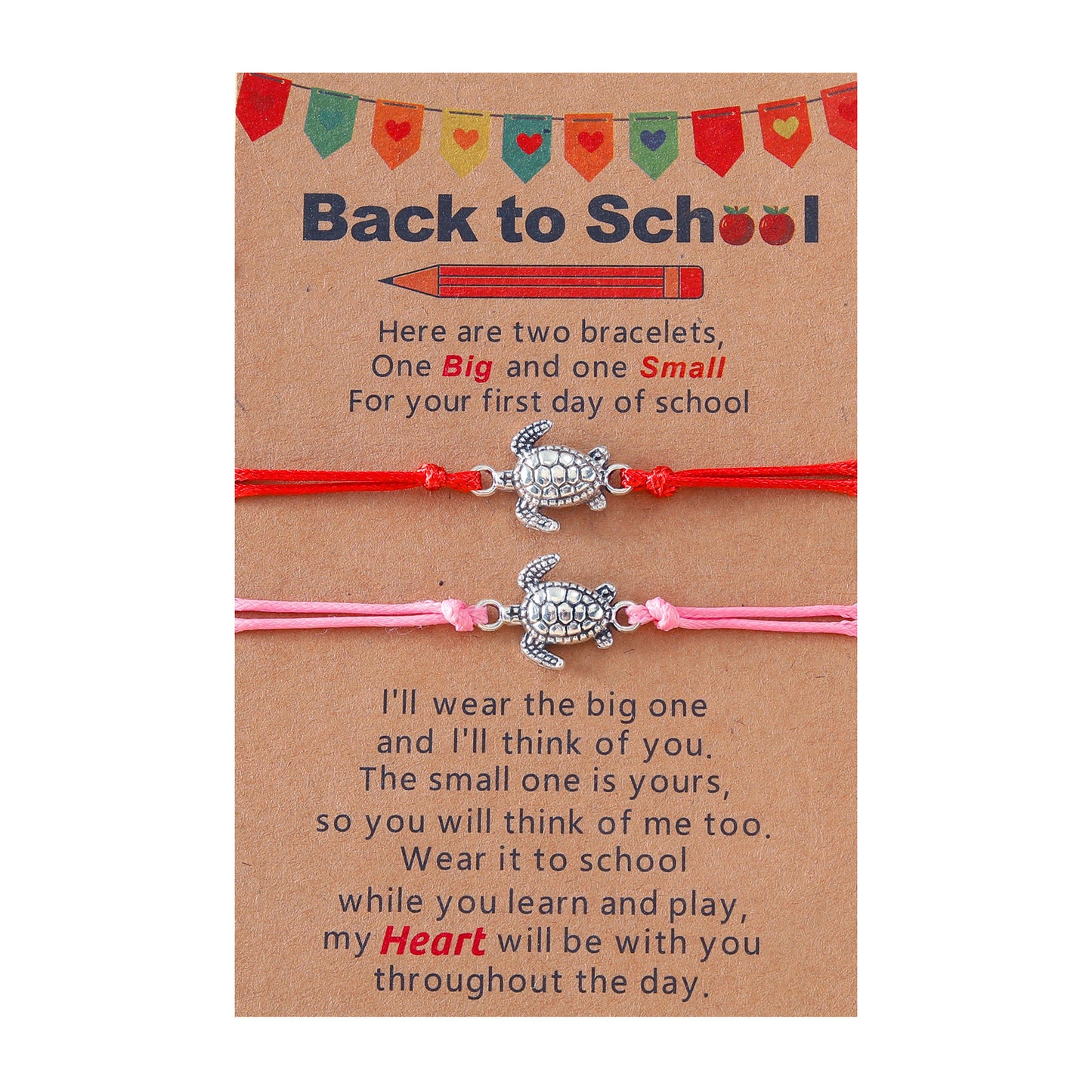 Back to School Motivational Turtle Charm Necklace Gift
