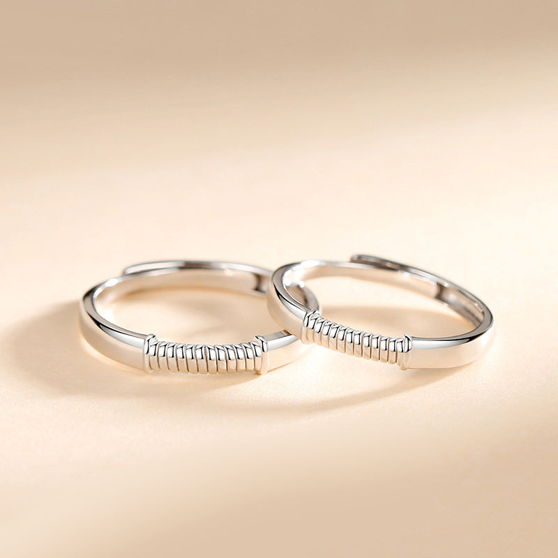 Engravable Matching Pair Rings Set for Couples