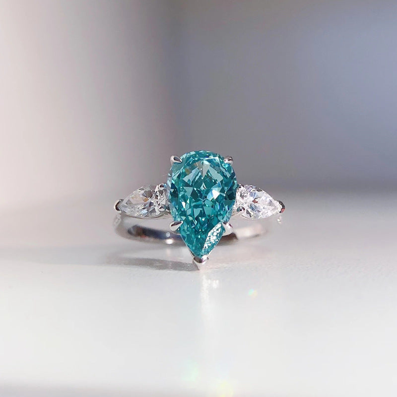 Custom 3 Carats Lab Grown Pear Shaped Diamond Ring
