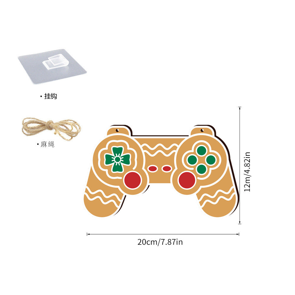 Christmas Socks Wooden Game Controller Wall Decoration