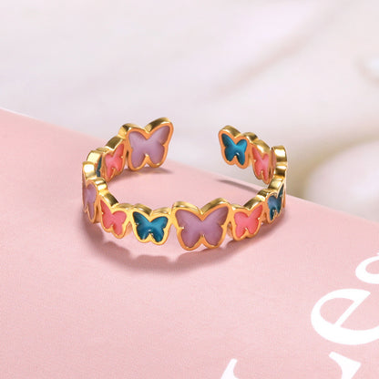 Night Glowing Butterfly Ring Gift for Her