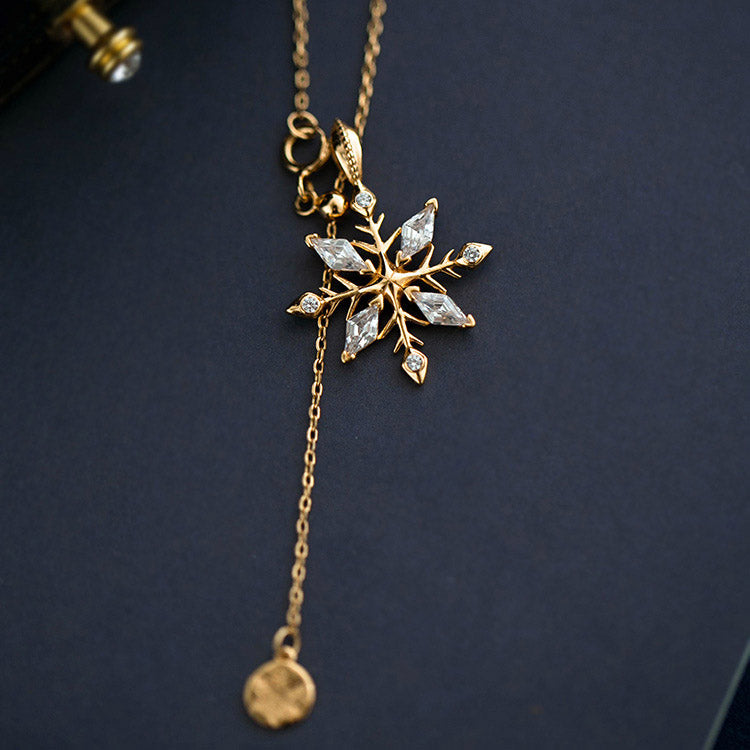 Dainty Snowflake Charm Necklace