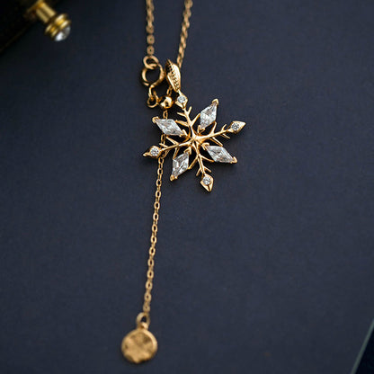 Dainty Snowflake Charm Necklace