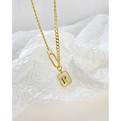 Letter R Initial Minimalist Necklace