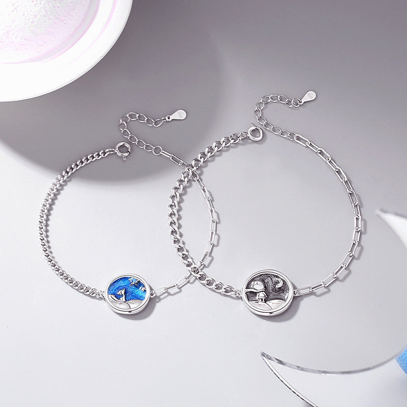 Engravable Sun and Moon Bracelets for Couples