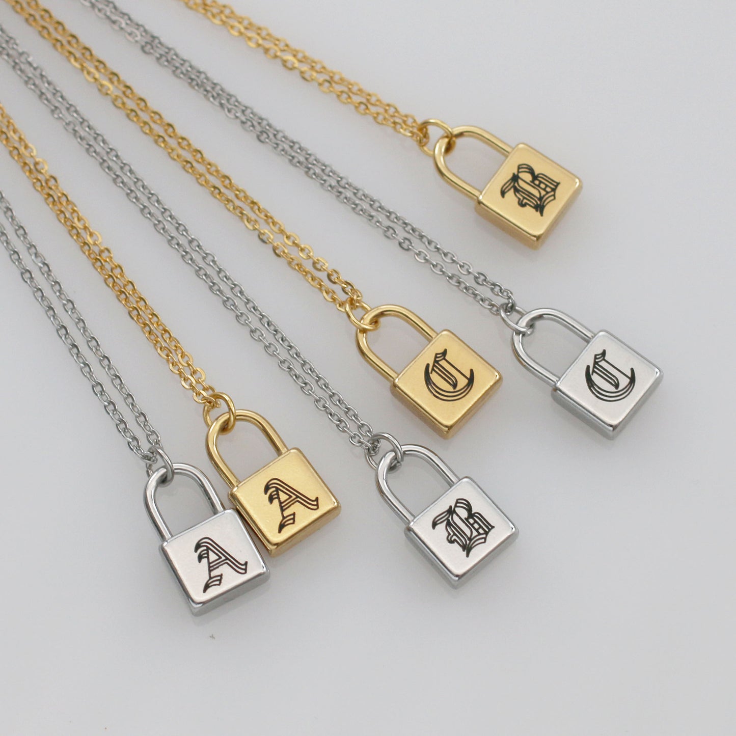 Old English Name Initial Necklace
