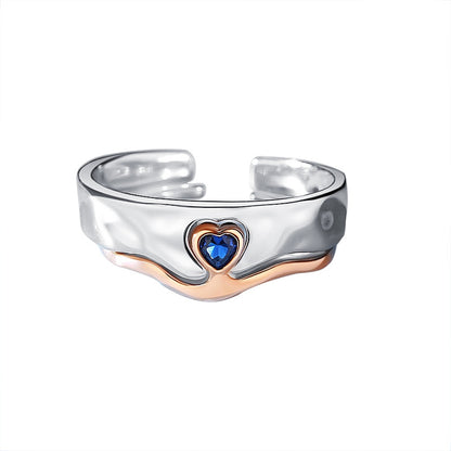 Custom Interlocking Hearts Wedding Rings Set