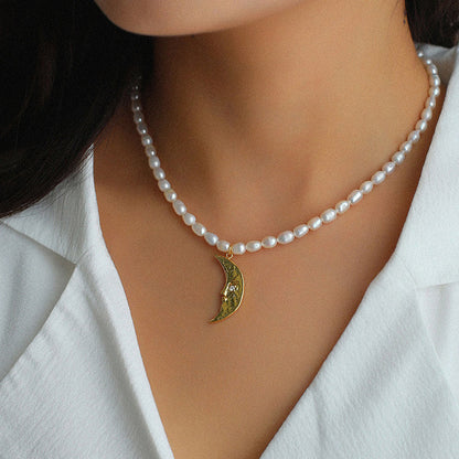 Sun Moon Pearl Necklace