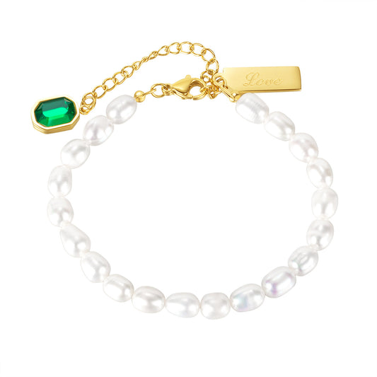 Love Charm Natural Pearl Bracelet