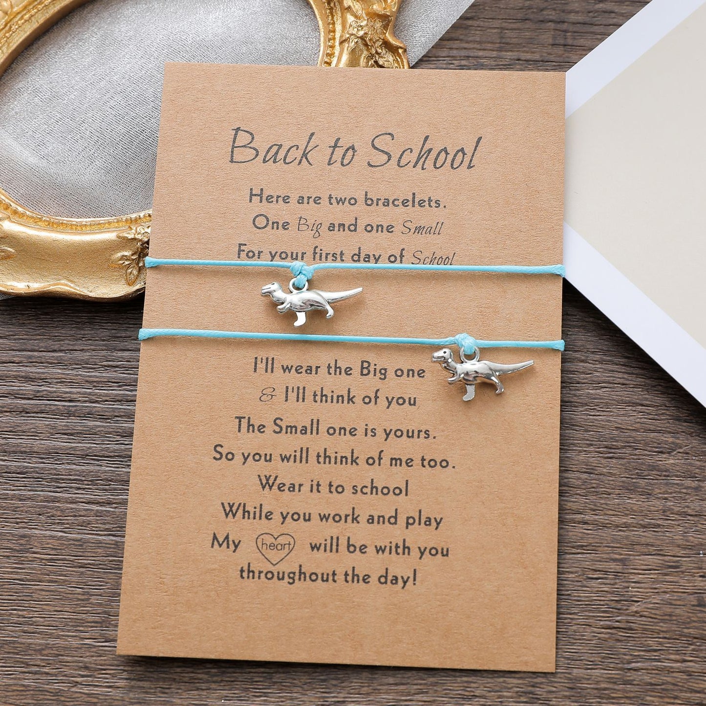 First Day at School Motivational Dinosaur Necklace Gift