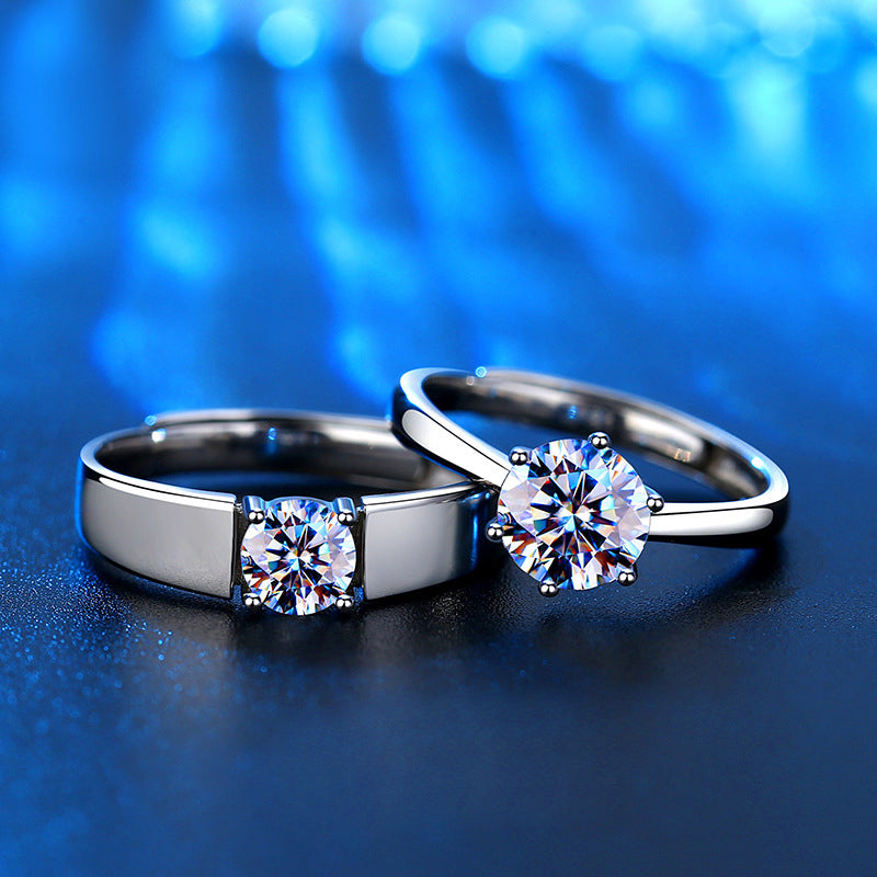 Personalized 1.5 Carats Moissanite Diamond Rings for Couples