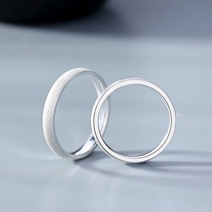 Engraved Frosted Simple Matching Wedding Bands