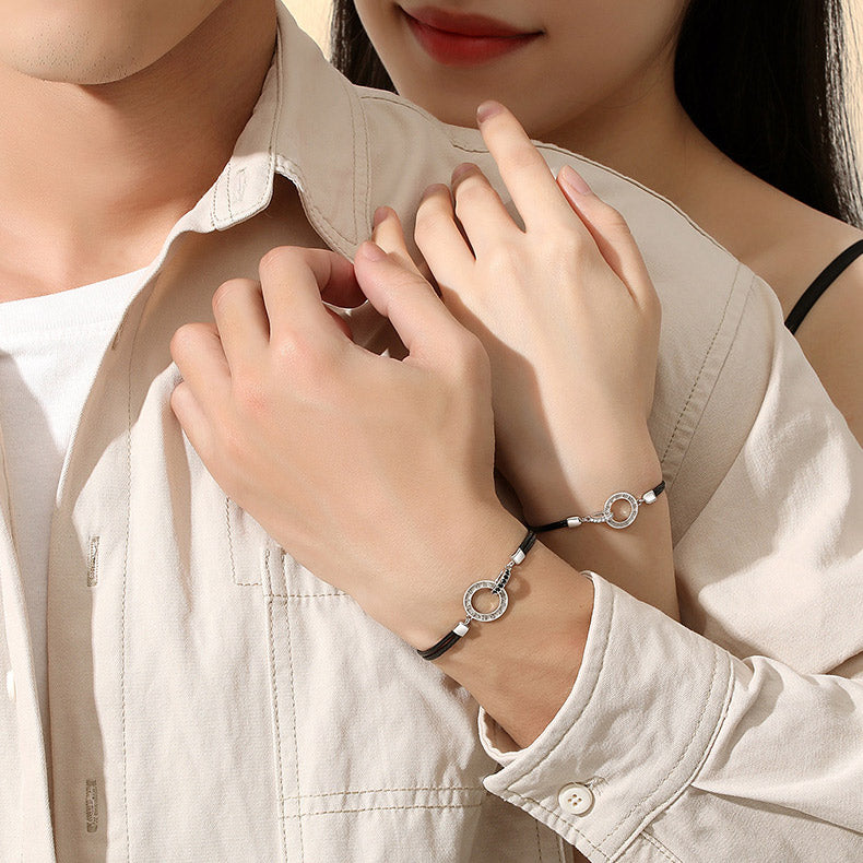 Interlocking Charms Couple Promise Bracelets