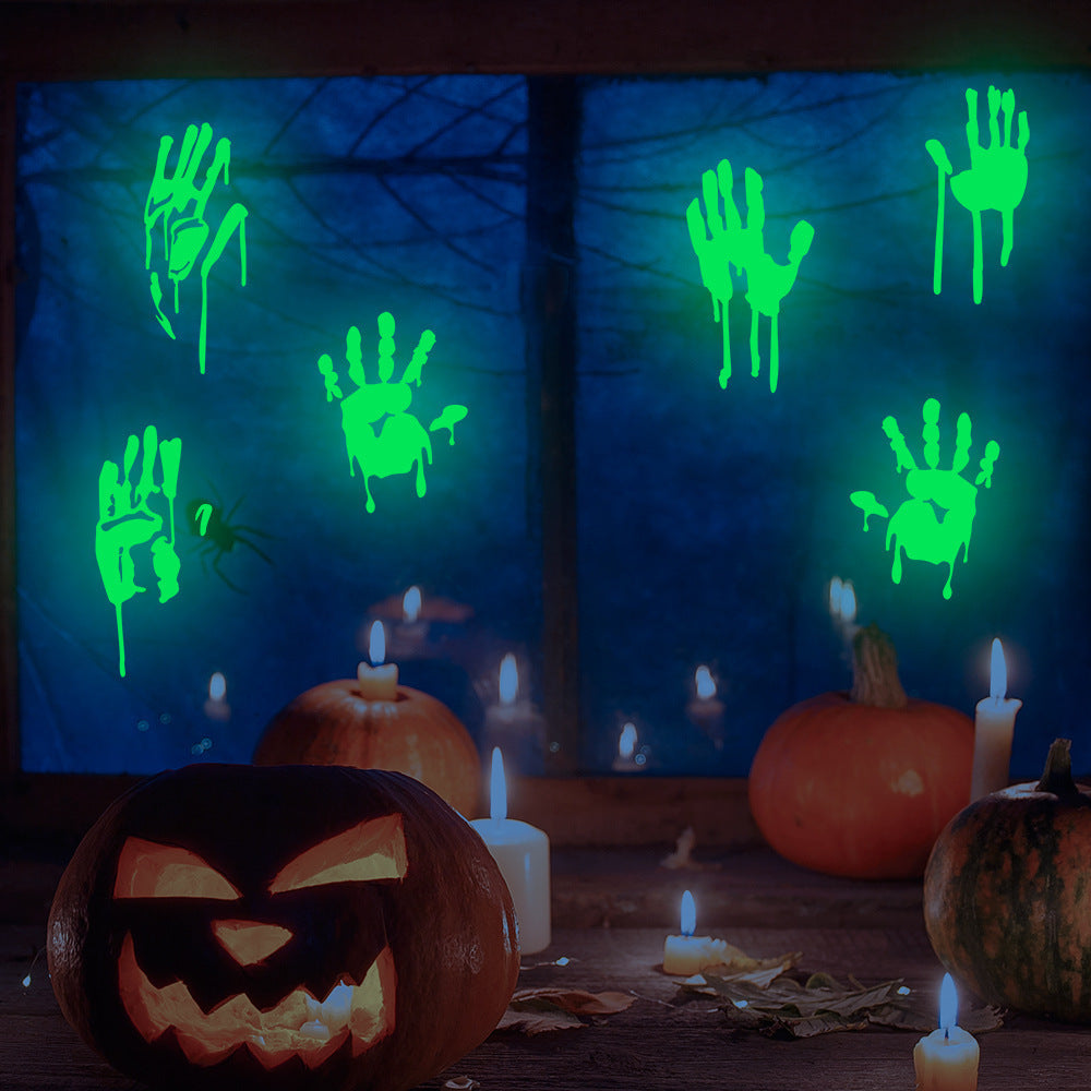 Night Glowing Halloween Theme Stickers for Window Glass