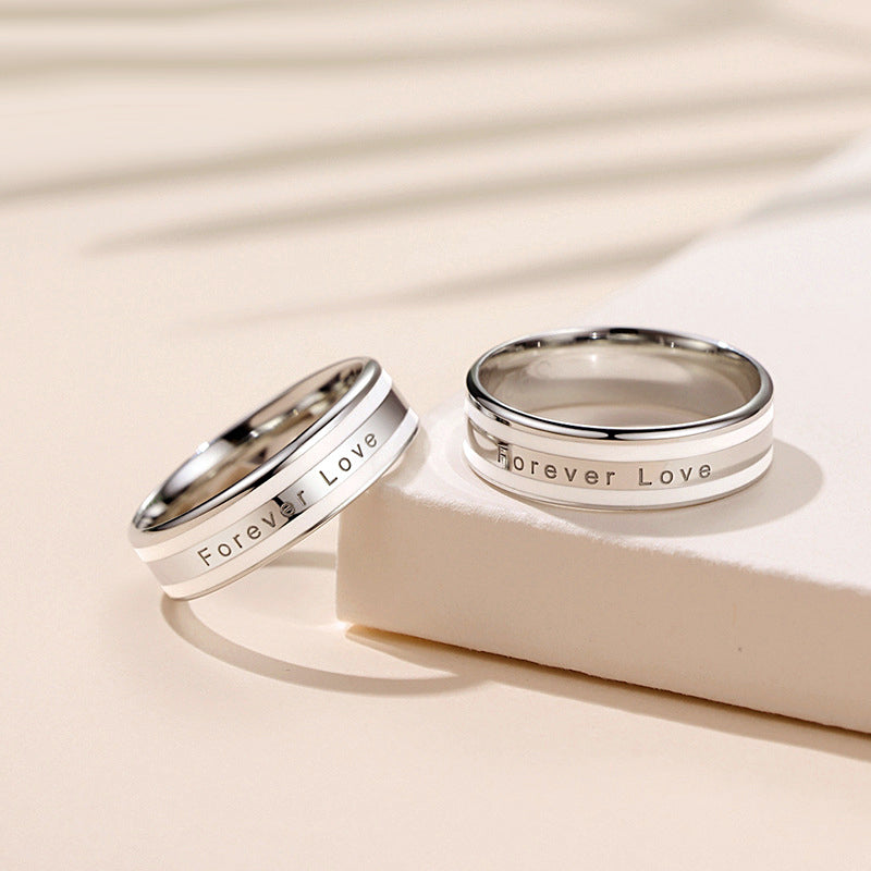 Engravable Forever Love Couple Rings Set for Two