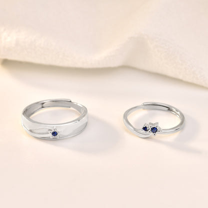 Engravable Matching Stars Rings for Him and Her