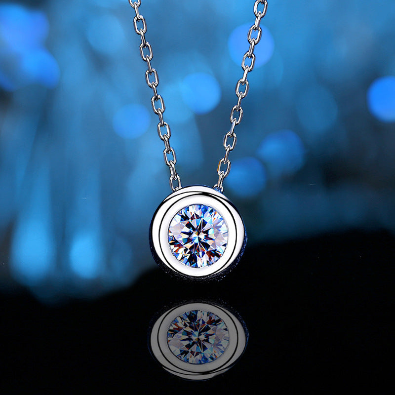 1 Carat Moissanite Diamond Necklace for Girls