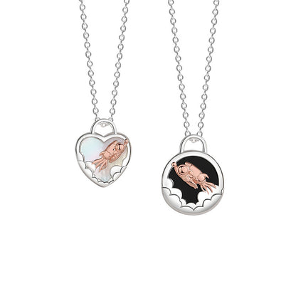 Engravable Spaceman Couple Necklaces Set for Two