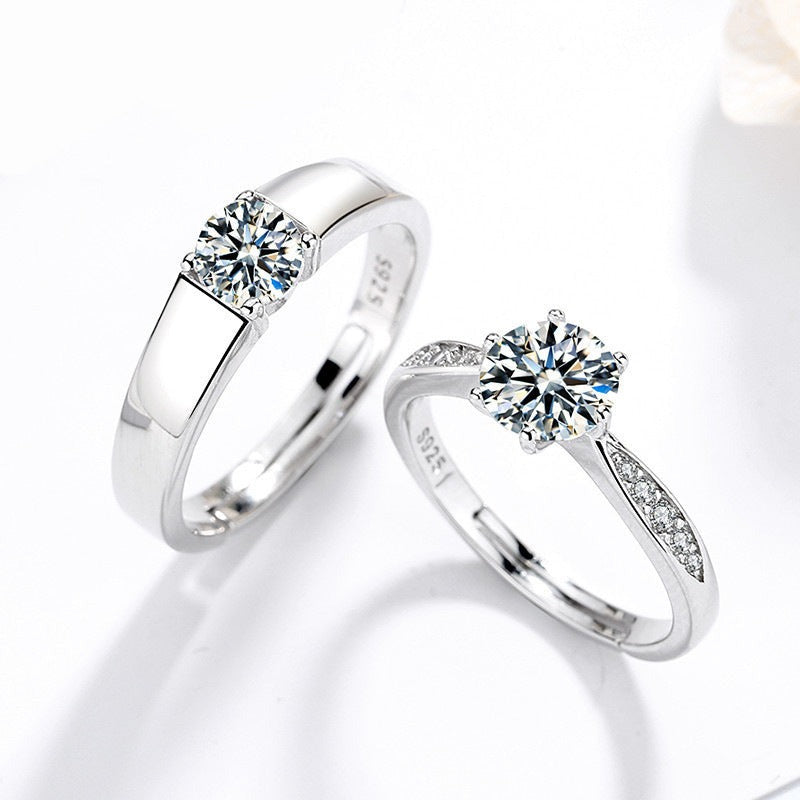 Personalized Pave Setting Zirconia Rings Set