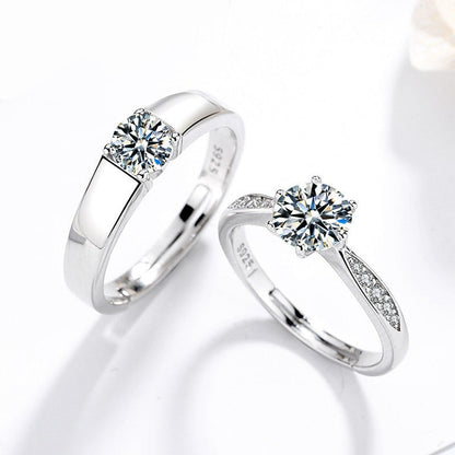 Personalized Pave Setting Zirconia Rings Set