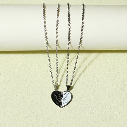 Forever Half Hearts Necklaces Set for Couples