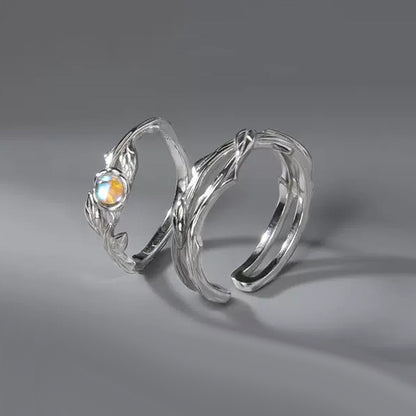 Matching Adjustable Size Romantic Rings for Couples