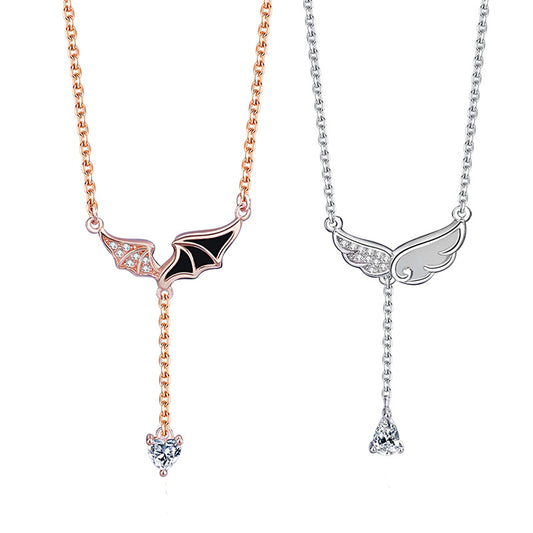 Demon Angel Wings Couple Necklaces Set